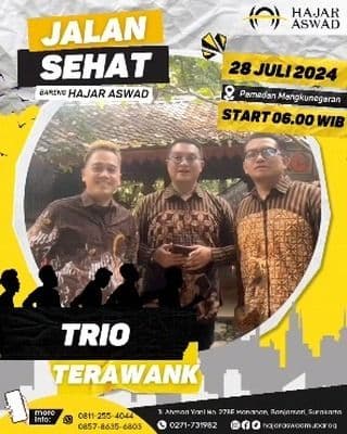 Jalan Sehat Bersama Hajar Aswad Siap Dimeriahkan Trio Terawank
